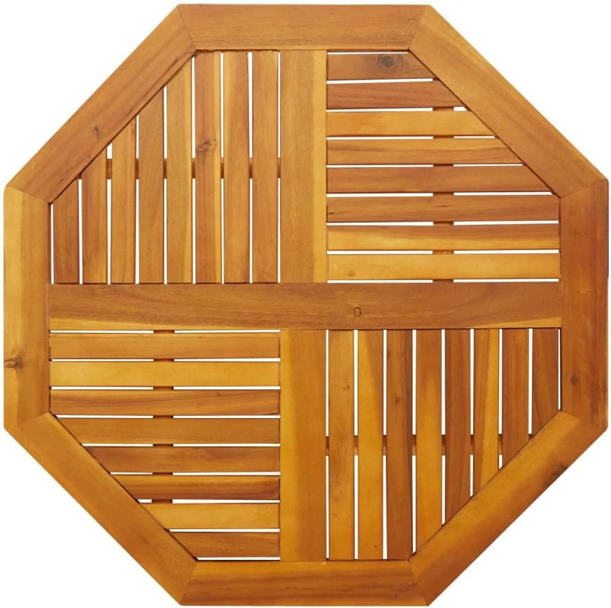Tafelblad Achthoekig - Houten Blad - Buiten Eettafel - Massief Acaciahout - 90x90x2.2cm - Bruin