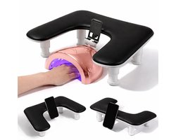 Armsteun - Nagel armsteun - Hand armsteun kussen - met telefoonhouder -Manicure Nagelstyliste -Zwart Manicure kussen -Nageldroger-Nagelkussen-Manicure Handkussen-Handkussen-Manicure Tafel voor Nagelstudio-Nagelverzorging-Acrylnagels-Gelnagels-Gellak
