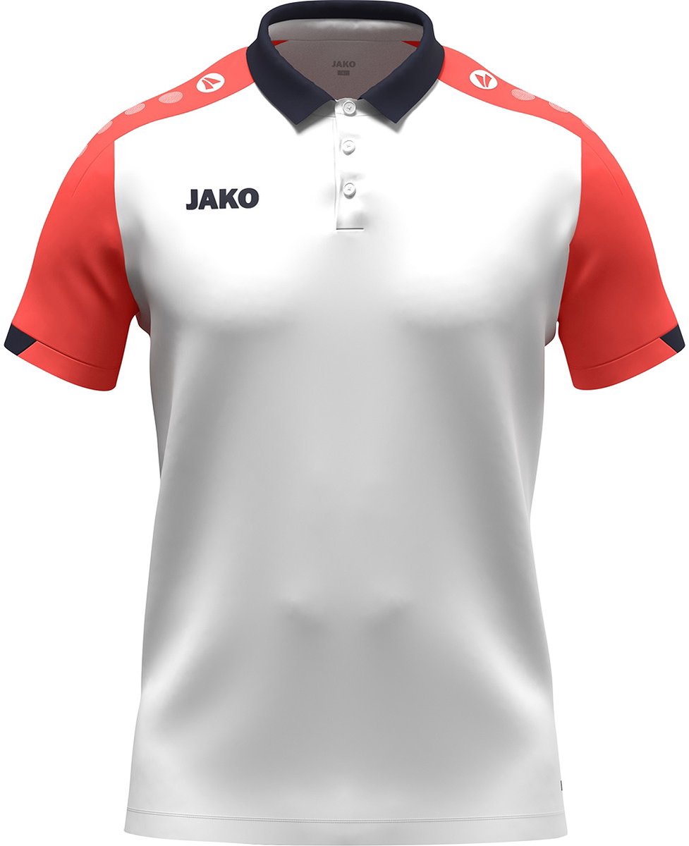 Jako Dynamic Polo Heren - Wit / Koraal / Marine | Maat: 4XL