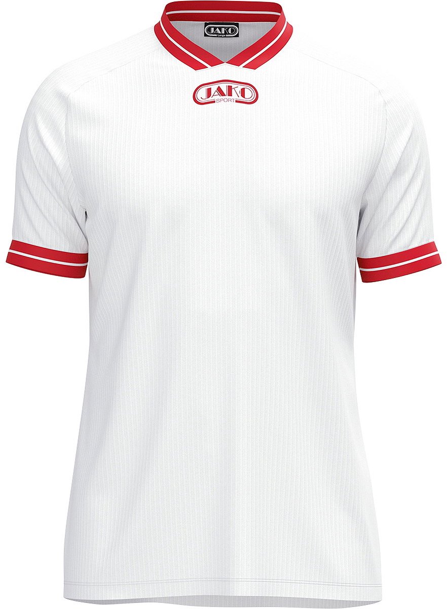 Jako Retro Shirt Korte Mouw Kinderen - Wit / Rood | Maat: 128