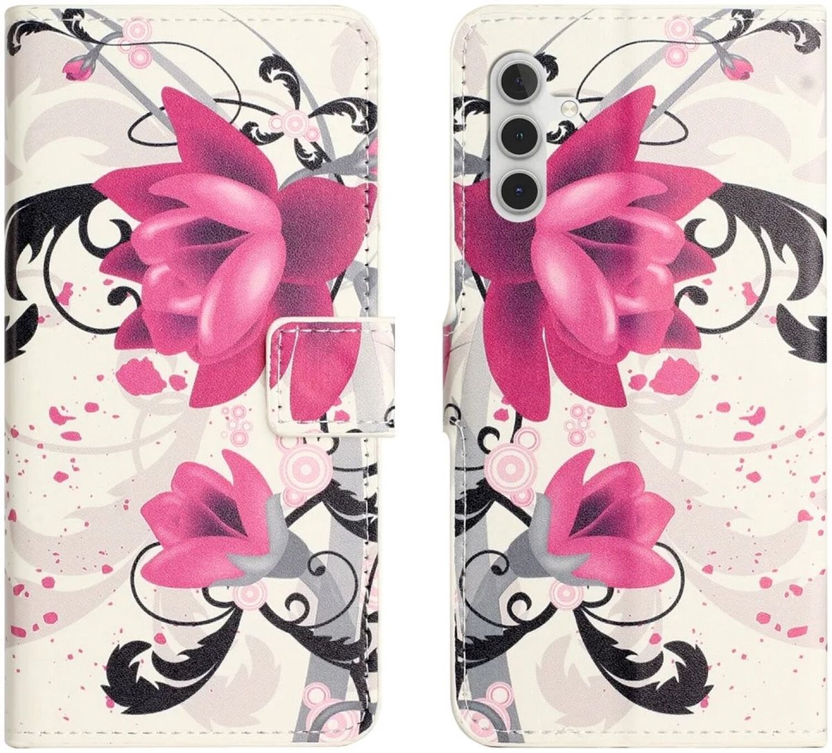 Hoesje Portemonnee Book Case Flower Print Geschikt voor Samsung Galaxy A55