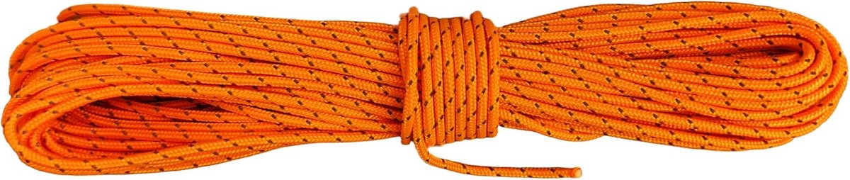 Reflecterend Touw - Stormlijn Scheerlijn - Tent Opzetten - Hoge Breukspanning - 2mm 45 Meter - Oranje