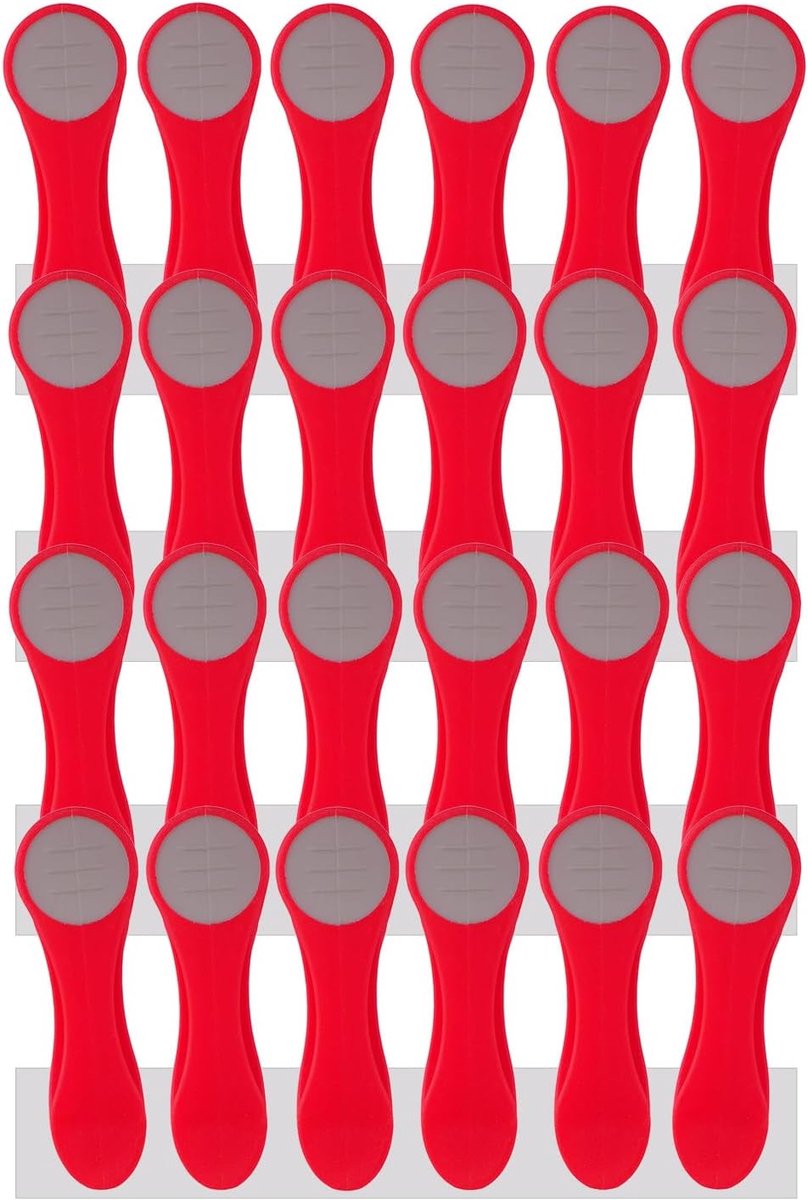 Wasknijpers Set - Kleding Clips - Was Drogen - Roestvrij Staal Veren - 70mm Lengte - Rood Grijs