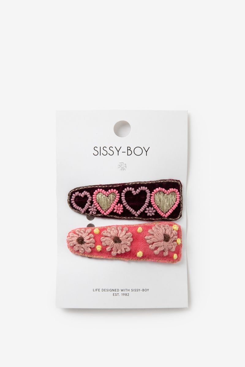 Sissy-Boy - Donkerroze velvet haarclips