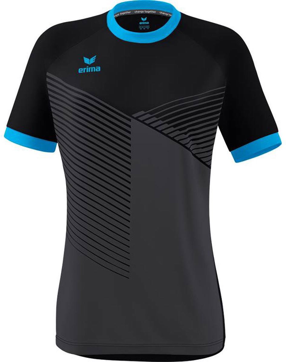 Erima Mantua Shirt Korte Mouw Dames - Zwart / Curaçao | Maat: 36