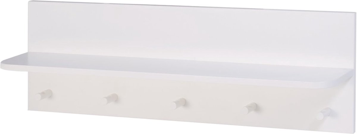 Wandrek Met Haken - Kinderkamer Opberger - Babykamer Organisatie - Ruimtebesparend Ontwerp - 90 cm Breed - Wit