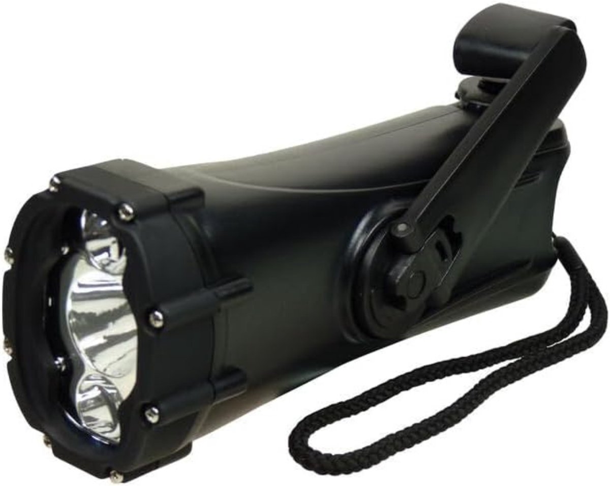 RONN® Zaklamp opwindbaar - Zaklamp - Zaklampen - Zwart - 18cm x 6cm x 7cm