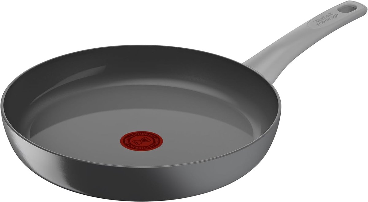 Keramische Koekenpan - Bakpan Inductie - Gezond Koken - Thermo-Signal Indicator - 28 cm - Grijs