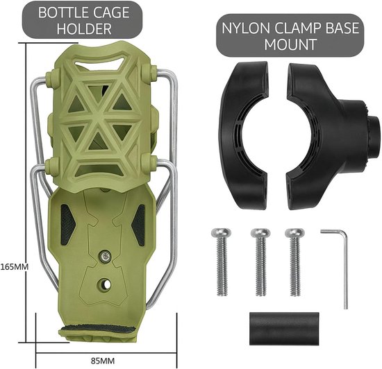 Bidonhouder met Klem - Bekerhouder Fiets - flessenhouder - Bekerhouder Buggy - Universele - Verstelbaar - geschikt voor Fiets / Racefiets / Mountainbike / Kinderwagen / Buggy - groen — afbeelding 5
