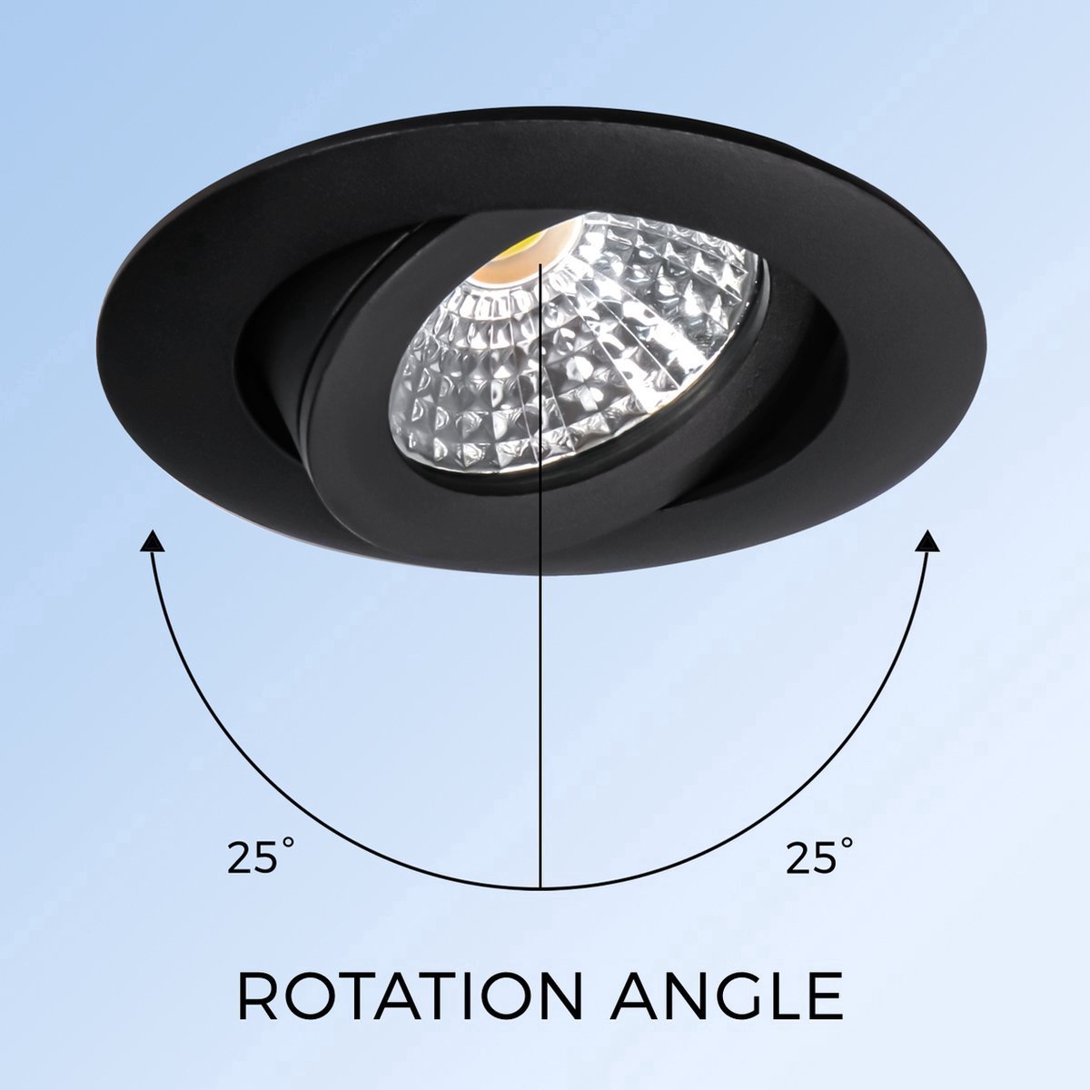 LED's Light Pro LED Inbouwspots zwart - Voordeelverpakking - Dimbaar en kantelbaar - 10 inbouwspotjes - Inbouwspot - Inbouw spotjes