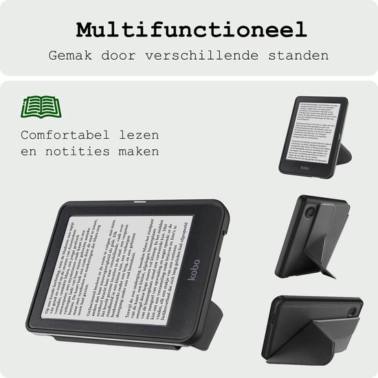 Kobo Clara BW hoes - E-reader hoesje - Bookcase cover - Beschermhoes - Zwart - — afbeelding 2