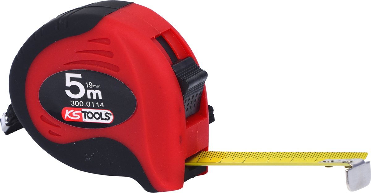KS TOOLS rolmaat met vastzetter zwart-rood 5m 19 mm - 300.0114