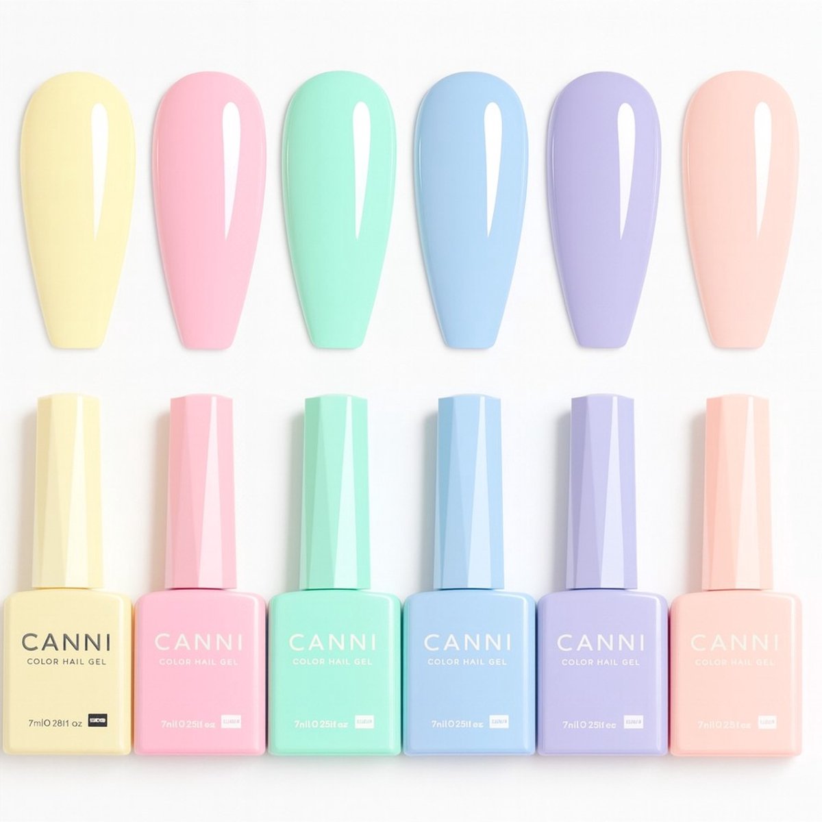 Canni - Gellak - 6x10 ml - HEMA-vrij - TPO-vrij - Gellak nagellak - Gel lak - Gellac - Pink Gellac - Gellak set kleuren - Gellak starterspakket - Gellak rood - Gellak roze
