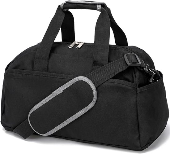 Sander Shop Petit sac de sport 14 pouces pour femmes et hommes, mini sac de voyage, sac de sport, sac de transport léger (Noir)