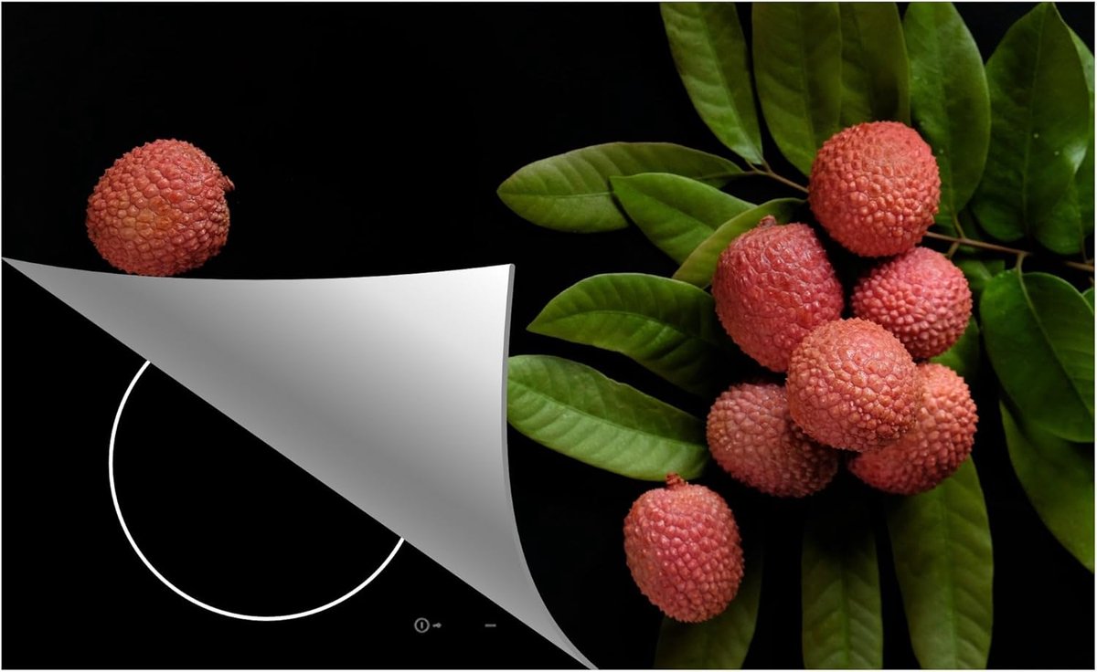 Inductie Beschermer - Kookplaat Mat - Keuken Decoratie - Fruit en Groenten Print - 60x52 cm
