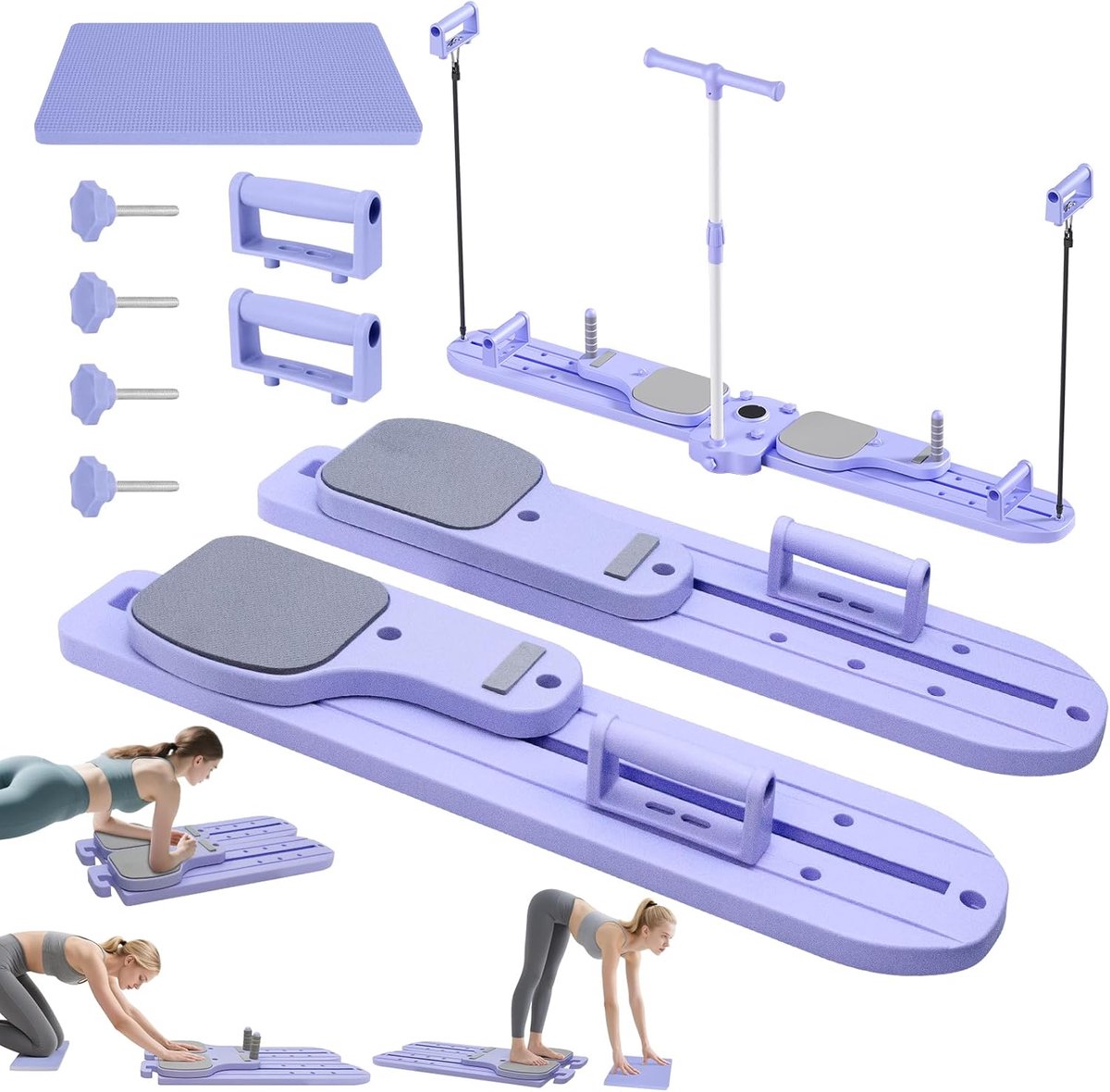 Pilates Board - Thuis Trainingsapparaat - Core Kracht - Automatische Rebound - 3.5 kg - Paars