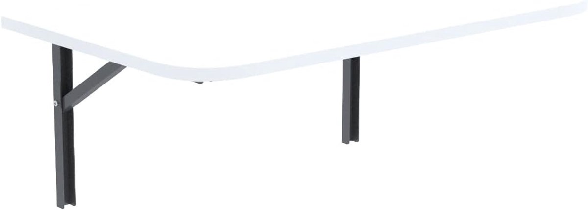 Opklapbare Wandtafel - Inklapbaar Bureau - Ruimtebesparend Werken - Afgeronde Hoeken - 120cm x 60cm - Wit