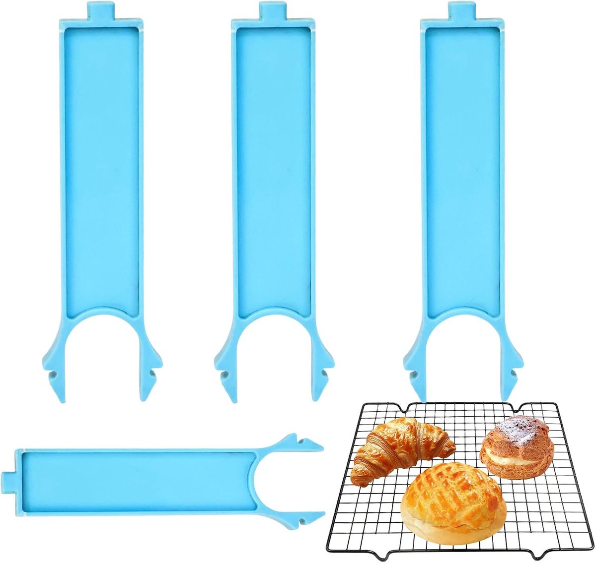 Stapelbare Bakhouder - Bakplaat Houder - Maaltijd Bereiding - Veilig Vastklikken - 5.7 cm Kort