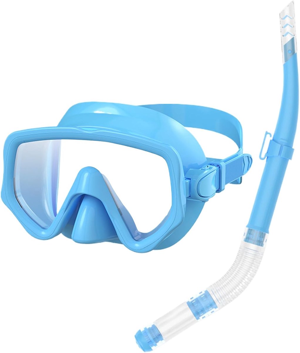 Snorkelset Panoramisch - Duikbril Set - Watersport Ontdekking - Anti-condens Zicht - Volwassen Maat - Blauw