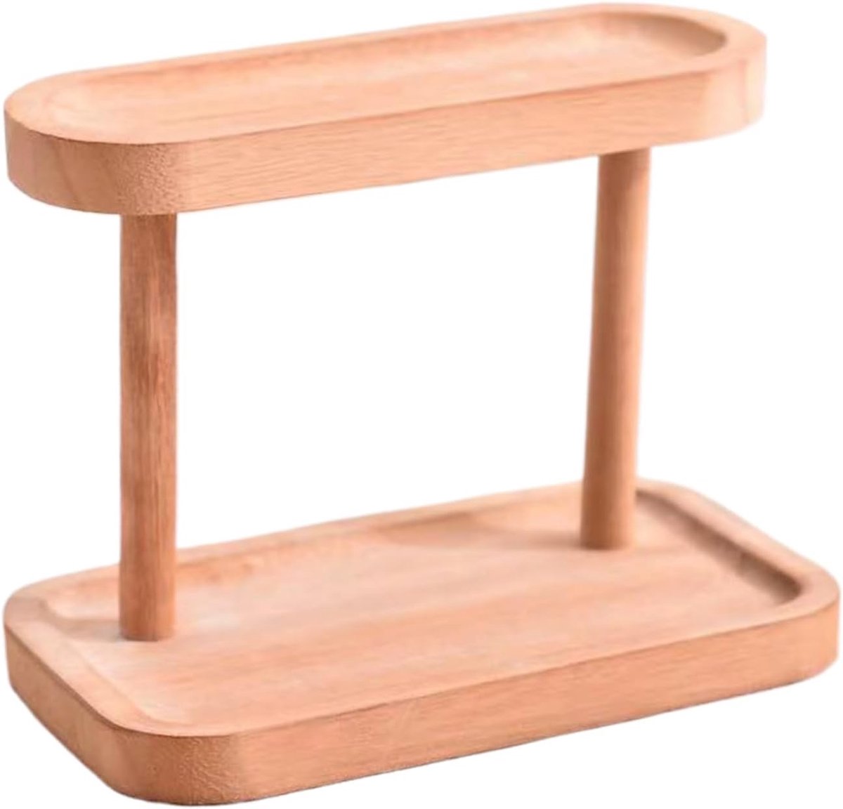 Houten Opbergplank - Sleutelhouder - Thuis Organiseren - Dubbele Laag - 17x10x13 cm