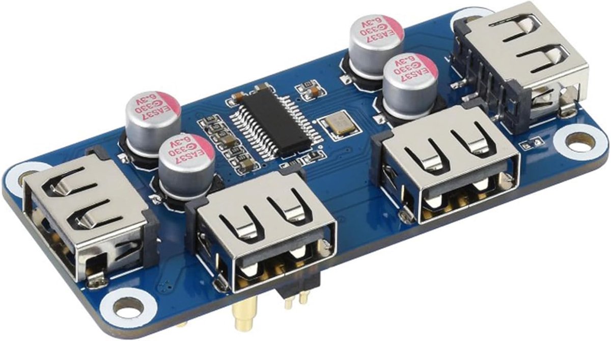 USB Hub Uitbreiding - Verbindingsmodule - Raspberry Pi Projecten - 4 Poorten - Zwart