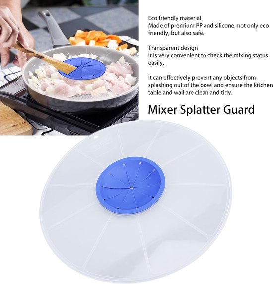 Mixer Spatbeschermer - Keuken Accessoire - Schoon Mixen - Transparant Ontwerp - 30cm Diameter - Transparant — afbeelding 2