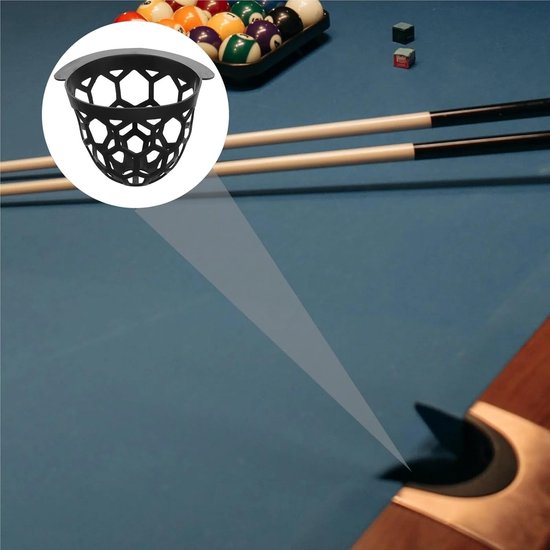 Biljarttafel Pockets - Pool Tafel Mandjes - Ballen Opbergen - Duurzaam TPE Materiaal - 8.5cm x 8cm - Zwart — afbeelding 2