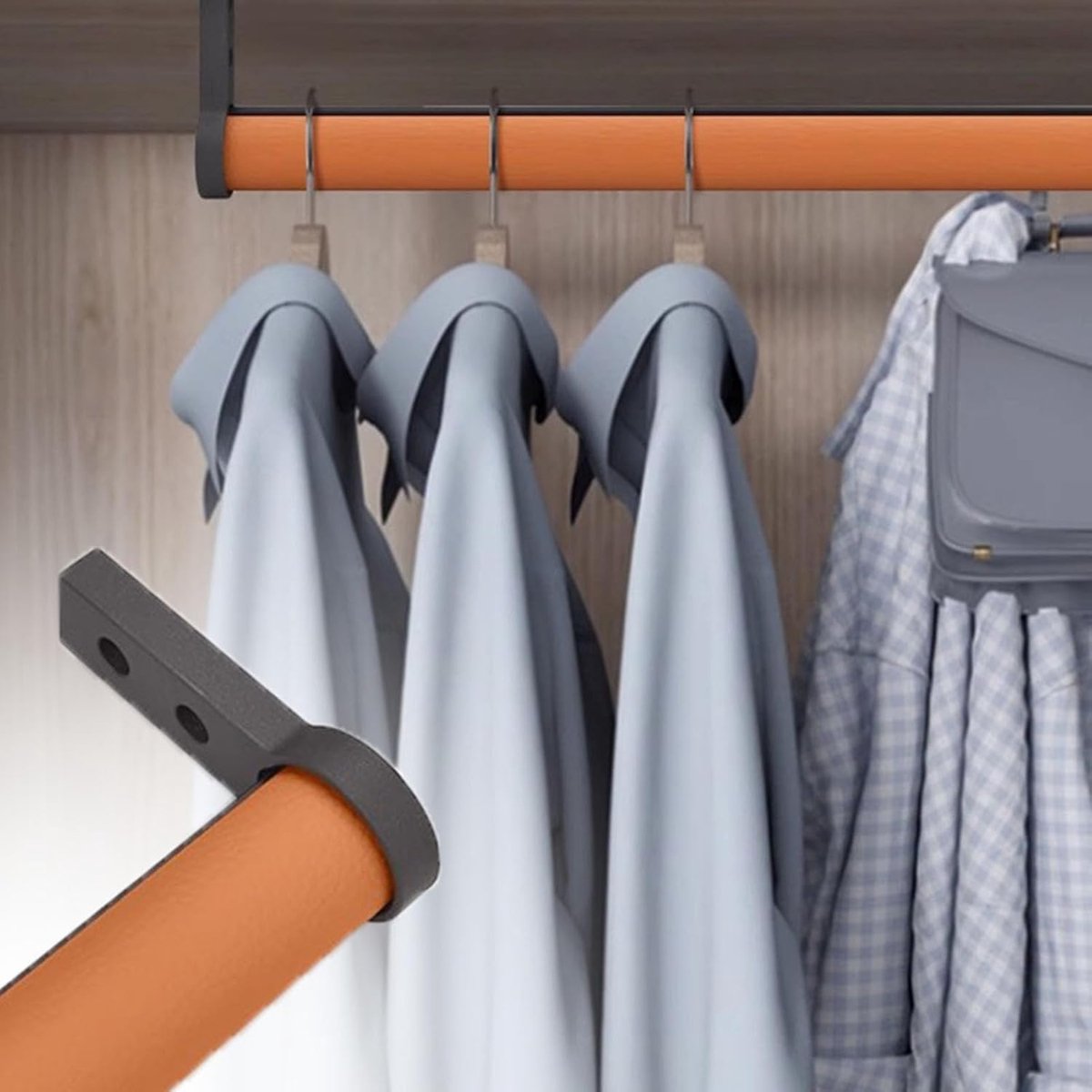 Kaststang - Garderobestang - Kleding Ophangen - Stevig Aluminium - 50cm - Zwart