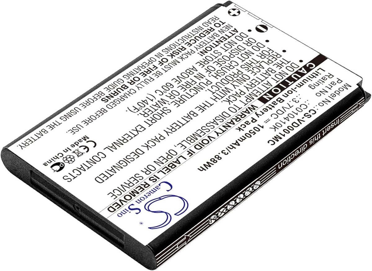 Reservebatterij - Lithium-ion accu - Apparaat voeding - 1050mAh capaciteit - 5.29 x 3.38 cm - Zwart