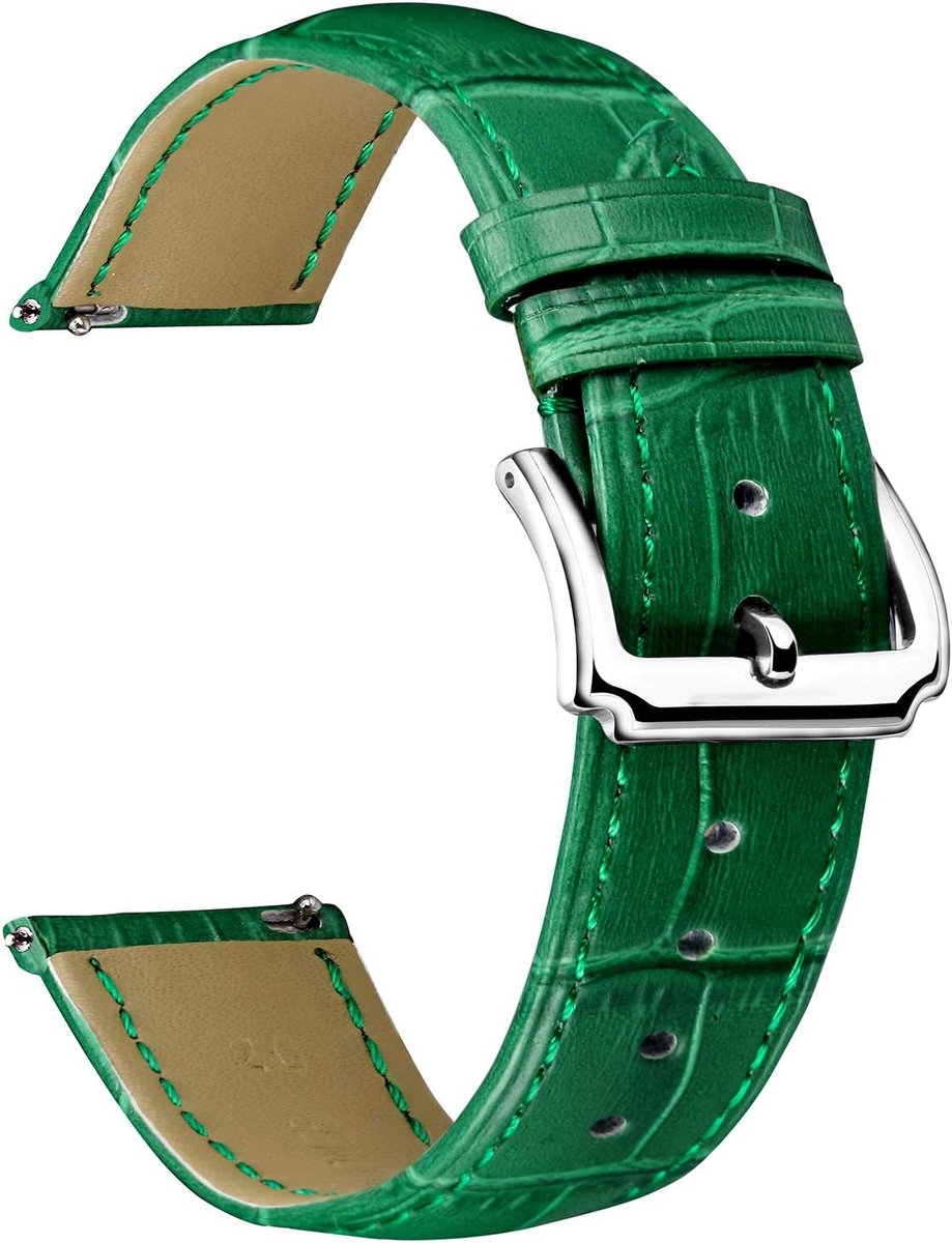 Leren Horlogeband - Vervangende Band - Horloge Personaliseren - Snelle Bevestiging - 10-24mm Maten - Veel Kleuren
