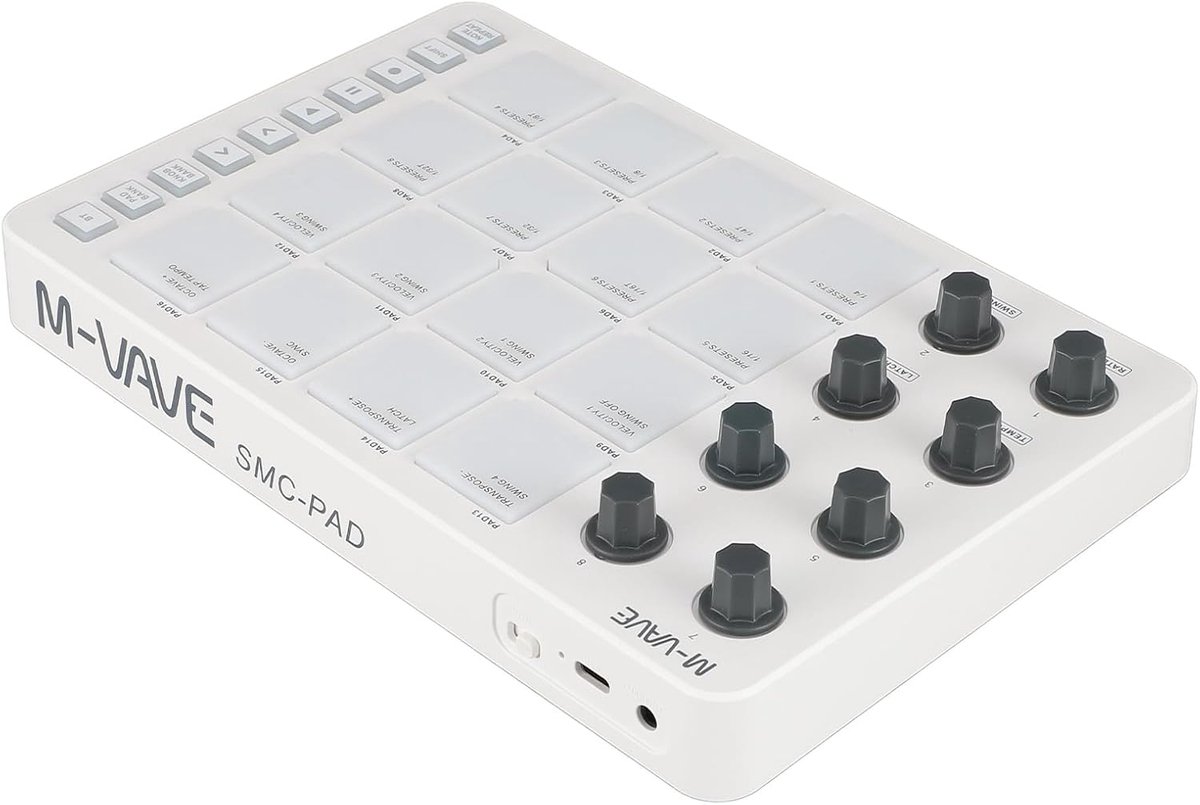 MIDI Drumpad Controller - Muziek Pad - Muziek Maken - 16 Gevoelige Pads - 22.7 cm Breed - RGB Verlicht