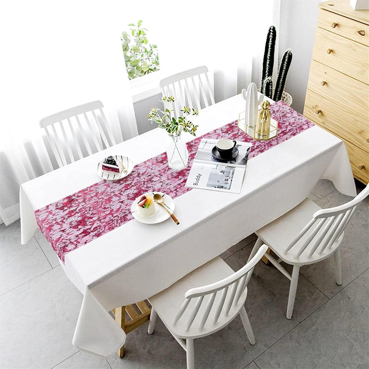Metalen Tafelloper - Mesh Decoratie - Feestelijke Tafel - Glanzend Effect - 279 x 30 cm - Goud