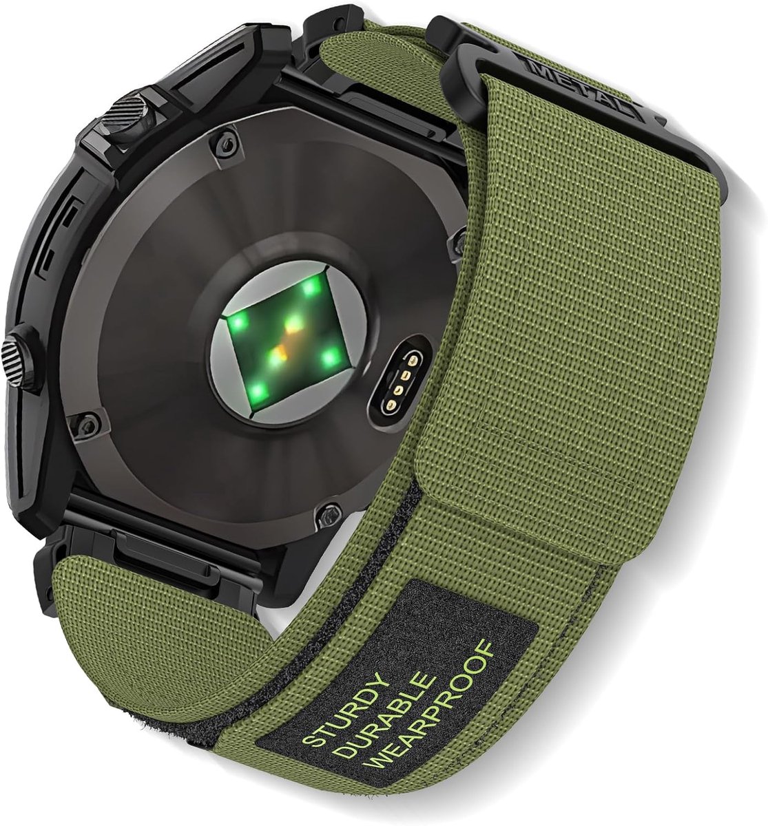 Smartwatch Band - Nylon Horlogeband - Sporten en Outdoor - QuickFit Systeem - 26 mm - Groen