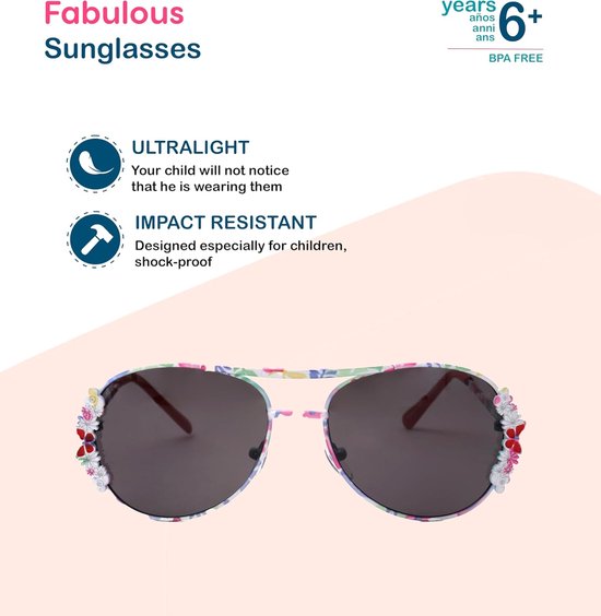 Kinder Zonnebril - Meisjes Accessoire - Bescherming Tegen Zon - Schokbestendig Frame - Vanaf 6 Jaar - Metaal Roze van Kinder — afbeelding 2
