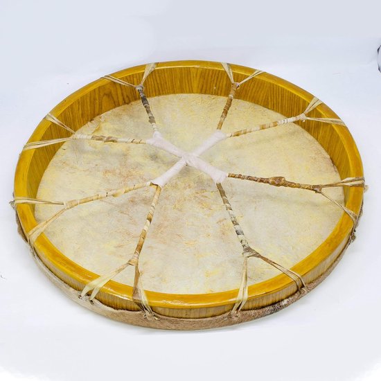 Shaman Drum - Frame Drum - Spirituele Muziek - Met Haren Geitenvel - 40 cm Diameter - Natuurlijk — afbeelding 3