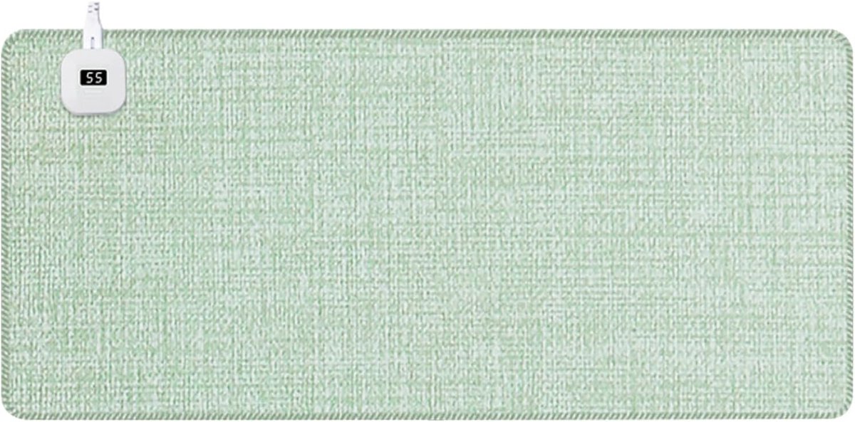 Verwarmde bureauonderlegger - Elektrische toetsenbordmat - Wintercomfort kantoor - Snelle slimme verwarming - 80x33 cm - Linnen zwart grijs
