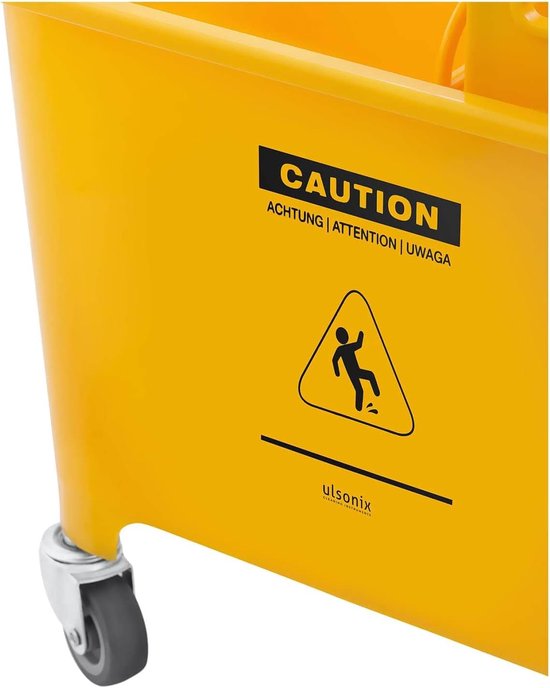 Poetswagen met pers - Reinigingskar - Vloeren reinigen - Hoge capaciteit - 20 Liter emmer - Geel — afbeelding 3