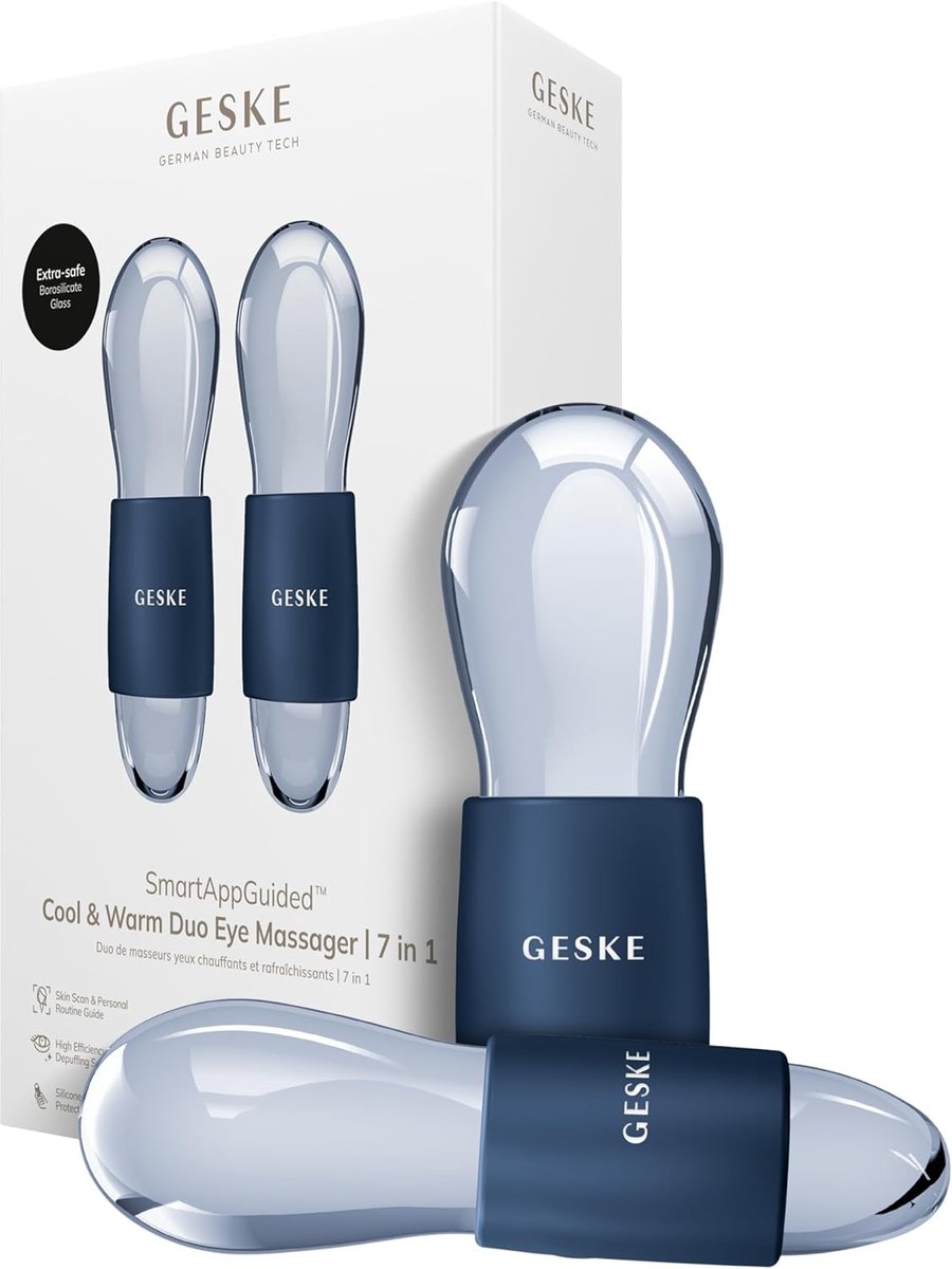Oogmassage Apparaat - Gezichtsverzorger - Huidversteviging - Koel en Warm - 4.3 x 3 x 13 cm - Zwart