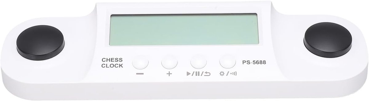 Schaakklok Timer - Digitale Stopwatch - Wedstrijd Training - Draagbaar LCD Display - 27 x 8 x 4 cm - Wit