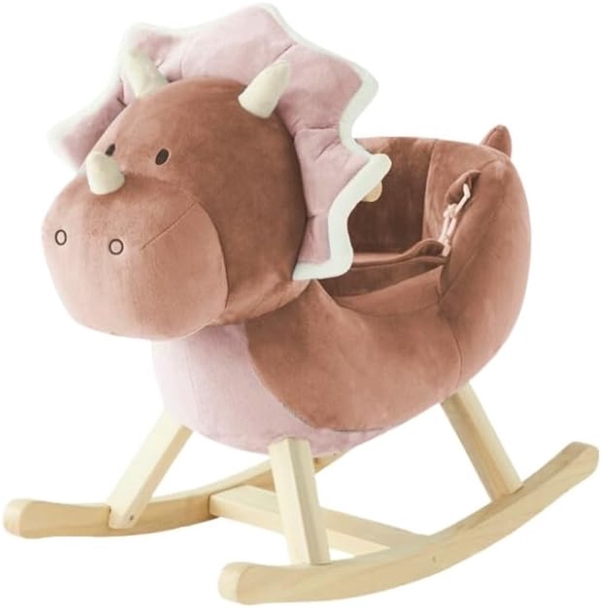 Schommel Triceratops - Dino Speelgoed - Baby Ontwikkeling - Met Veiligheidsgordel - 59 x 29 x 45 cm - Roze