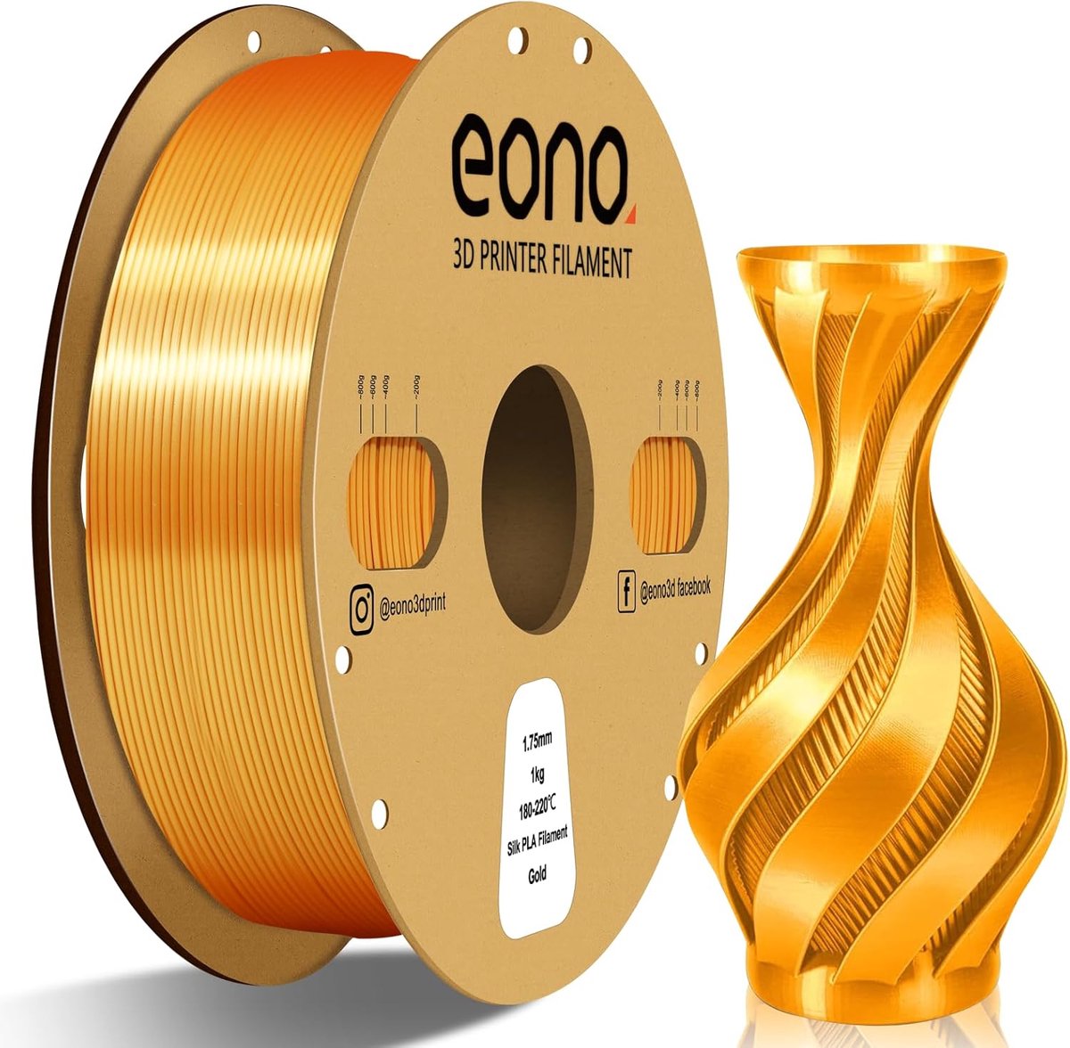 PLA Filament - 3D Printer Draad - Modelbouw Printen - Zijdeglans Afwerking - 1.75 mm 1 kg - Goud