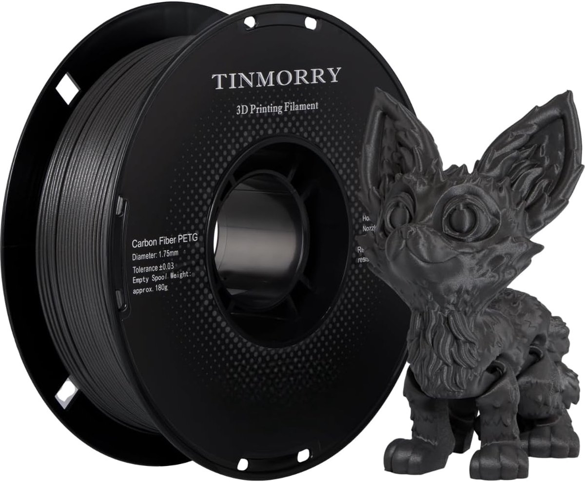 3D Printer Filament - Koolstofvezel PETG - Modelbouw Printen - Hoge Sterkte Composiet - 1.75mm 1kg - Donkergrijs