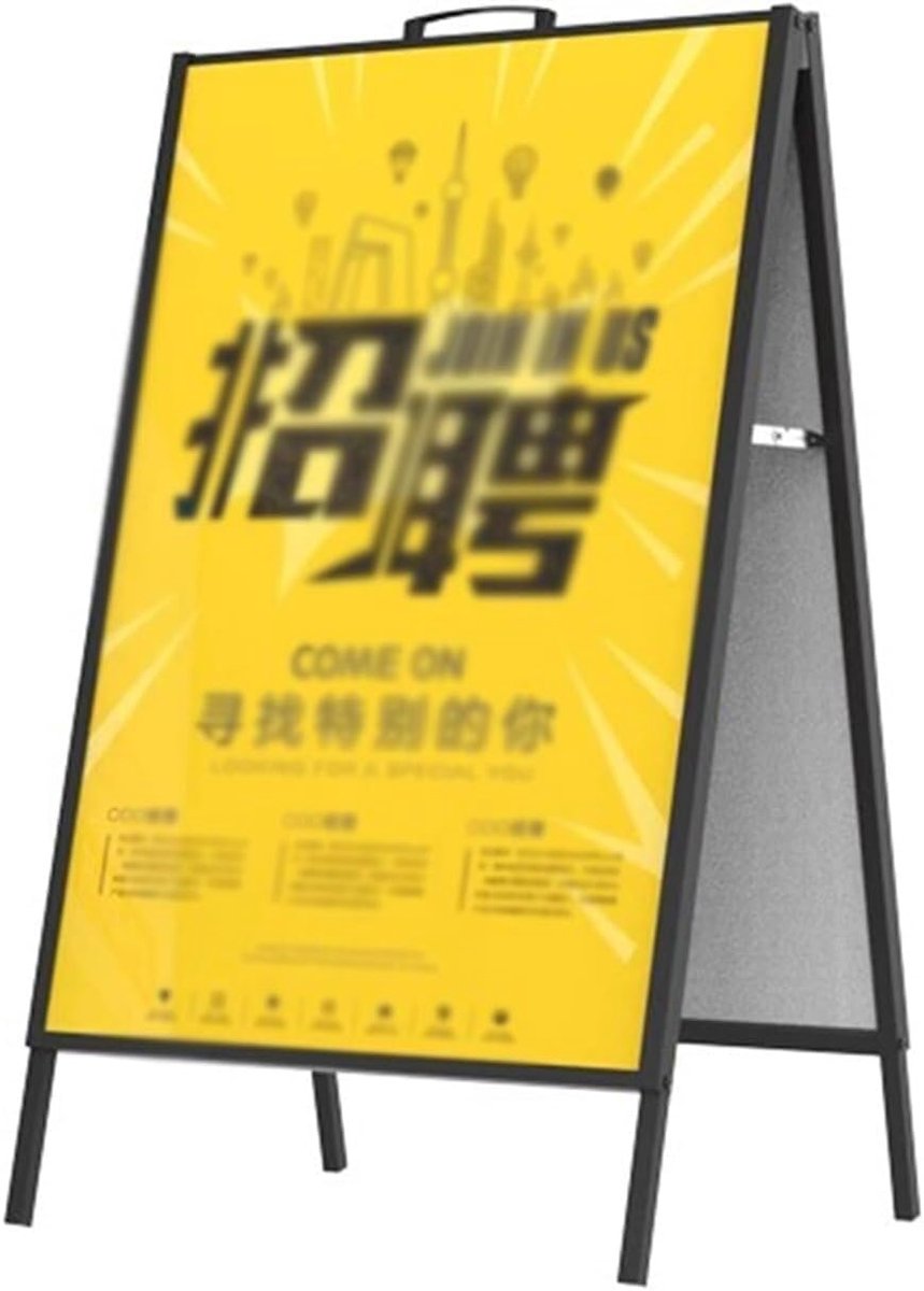 Posterbordstandaard - Mededelingstandaard - Reclame Tonen - Opvouwbaar Ontwerp - 60x90cm - Zwart