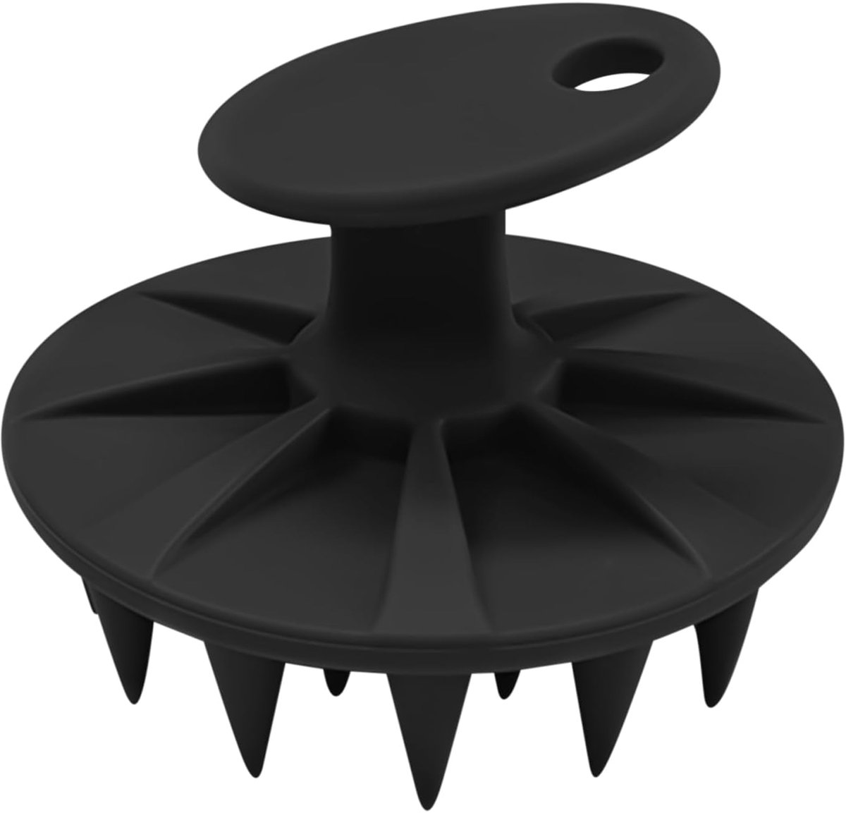 Hoofdhuid Borstel - Siliconen Scrubber - Diepe Reiniging - Zacht Flexibel Siliconen - 8x8x6.5 cm - Zwart Groen