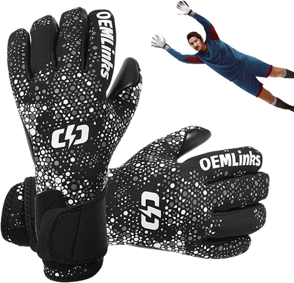 Keepershandschoenen Voetbal - Handschoenen voor keepers - Wedstrijden en training - Hoge grip prestaties - Maten 8 9 10