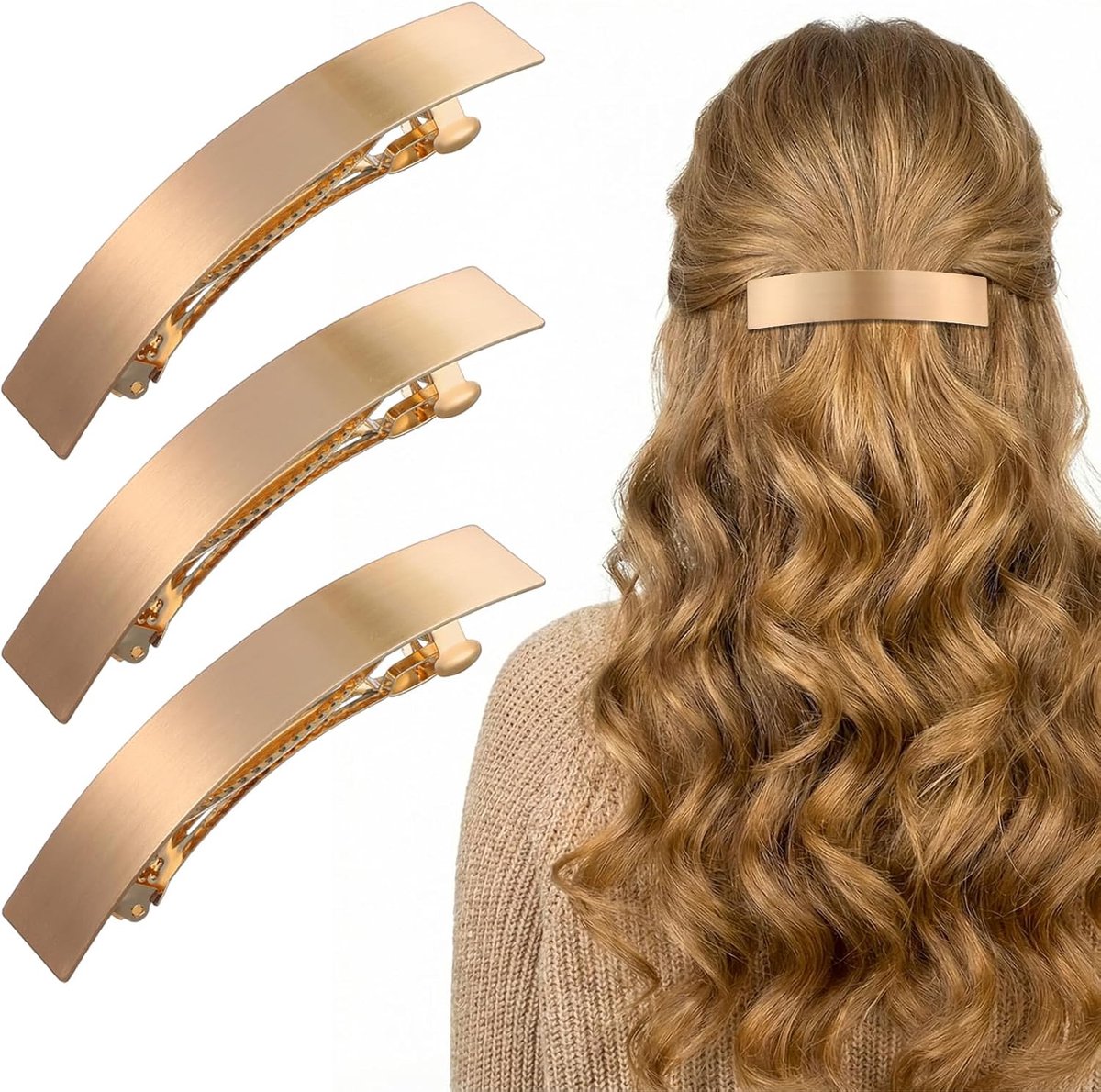Haarclips Set - Franse Spelden - Dagelijks Gebruik - Gouden Legering - 9 cm Lengte - Goudkleurig