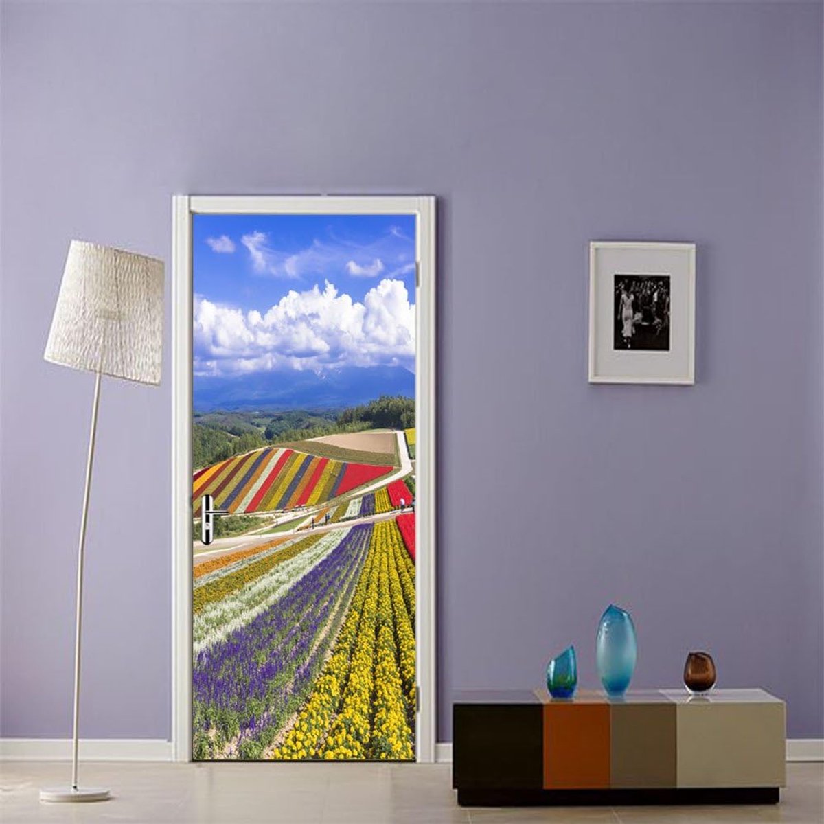 Deurstickers - Wanddecoratie - Binnendeuren Decoreren - Levendige 3D-print - 77 x 200 cm -
