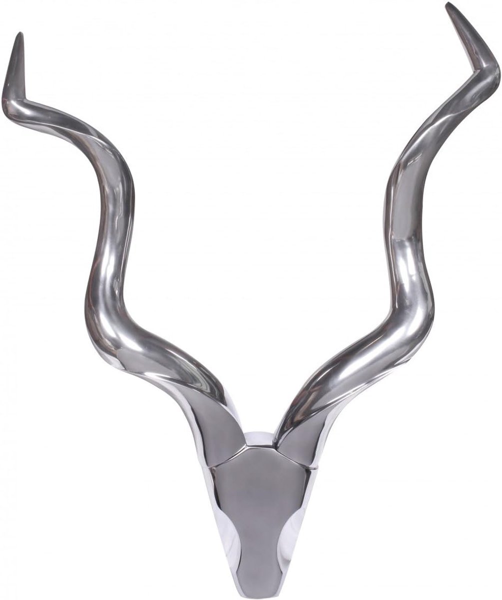 Metalen Gewei Decoratie - Wanddecoratie - Moderne Woonkamer - Lichtgewicht Aluminium - 80 cm Breed - Zilver