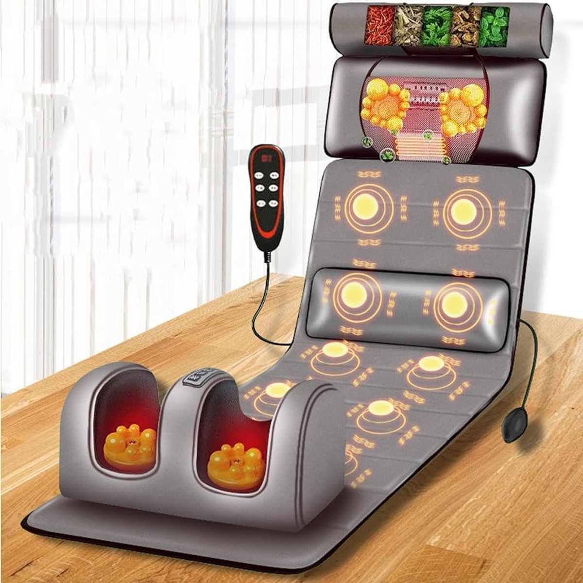 Massage Mat - Ontspanningsmat - Spierontspanning - 10 Vibratieknoppen Warmte - Zonder Afmetingen - Zwart