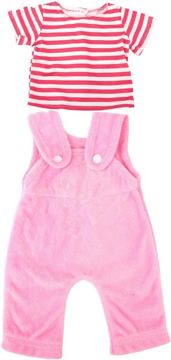 Poppenkleding Set - Poppenkleding Accessoires - Poppen Aankleden - Twee Delig Ontwerp - 46cm Poppen - Paars Gestreept — afbeelding 5
